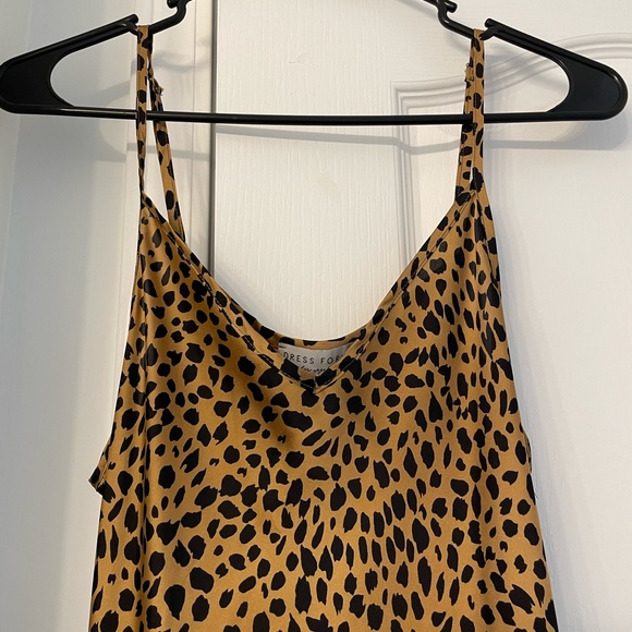 Satin Cheetah Print Maxi Dress - Picture 4 of 7